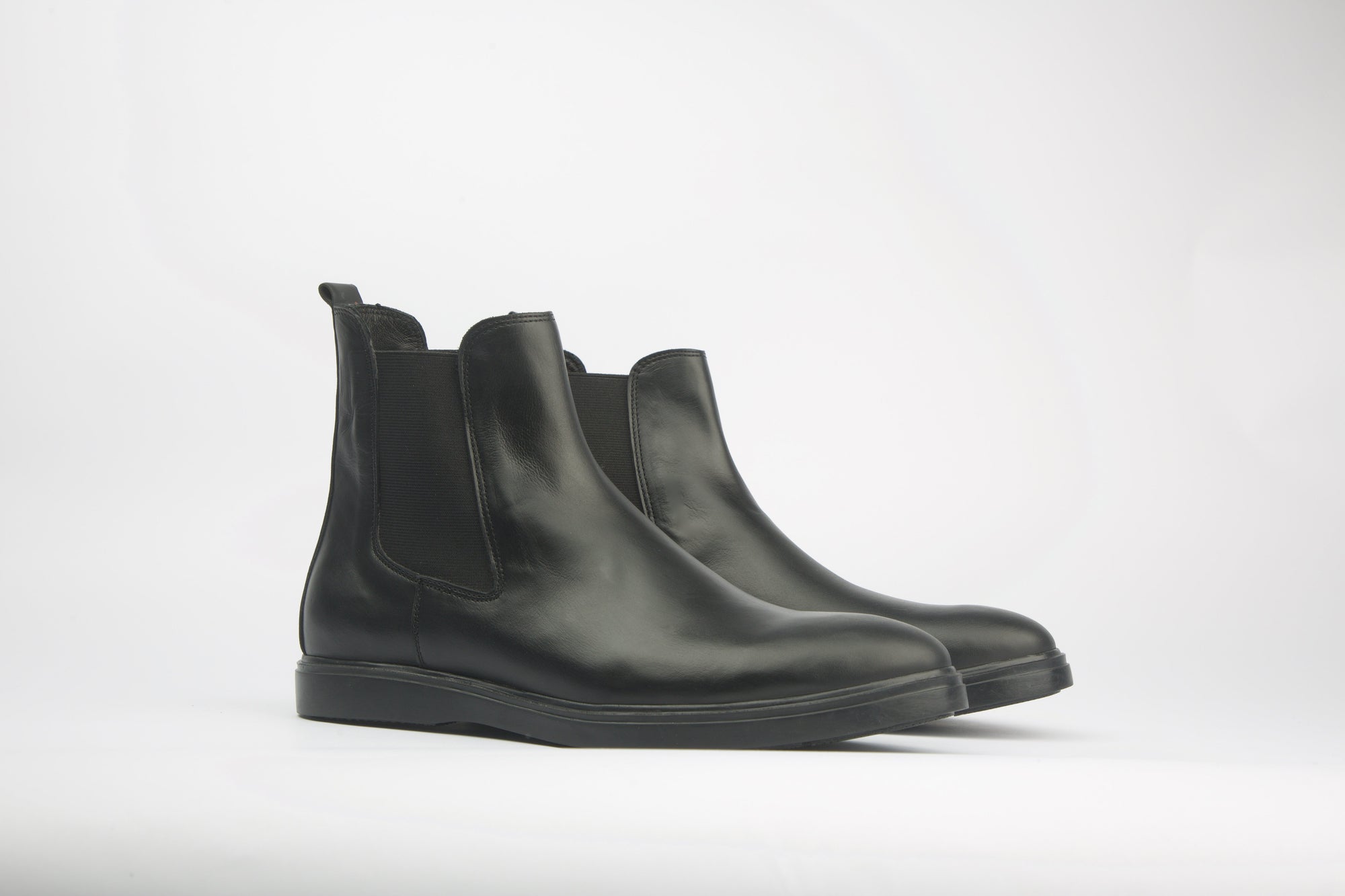 Bottines en cuir noir