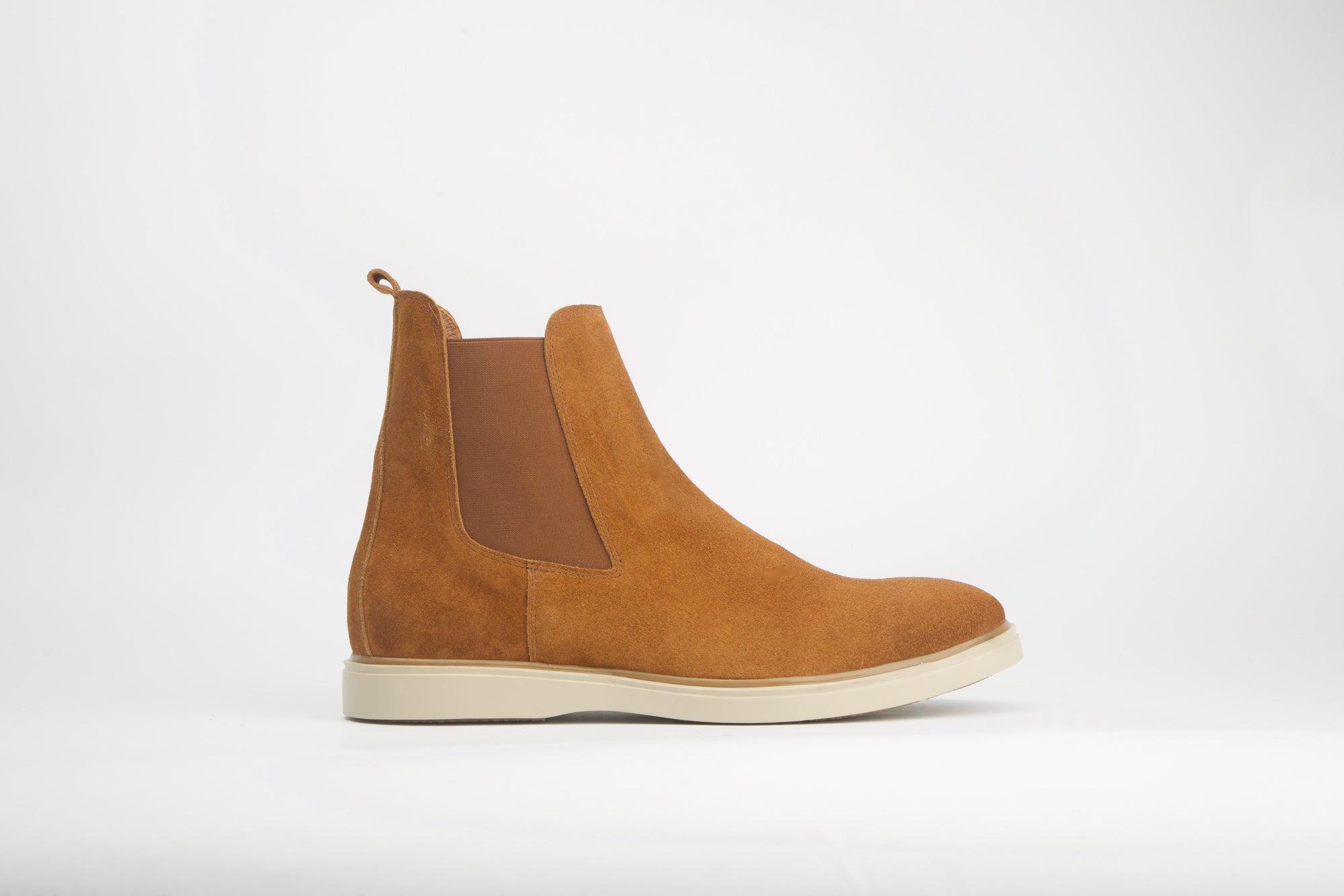Bottines en daim cognac