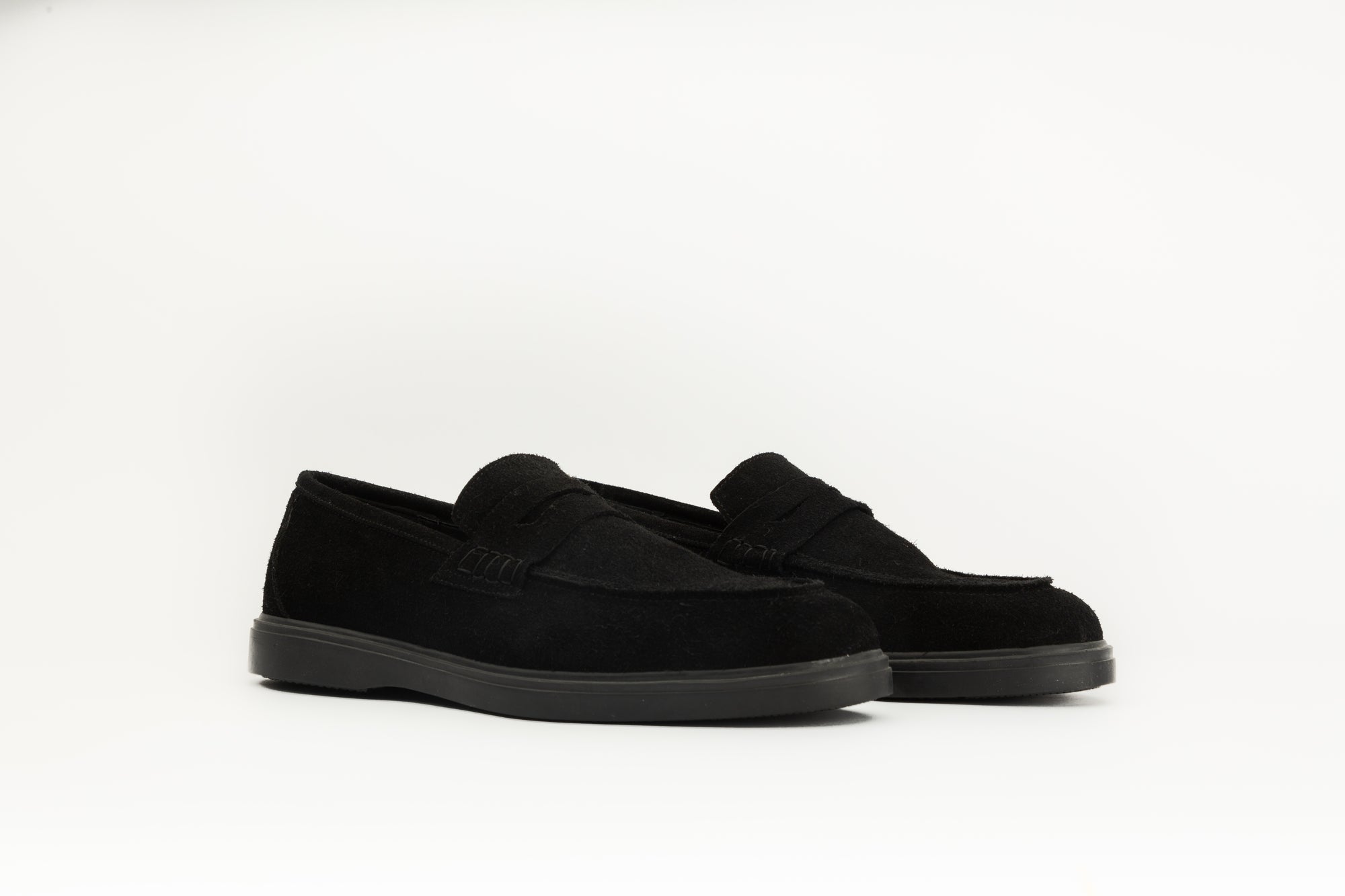 Mocassins en daim noir