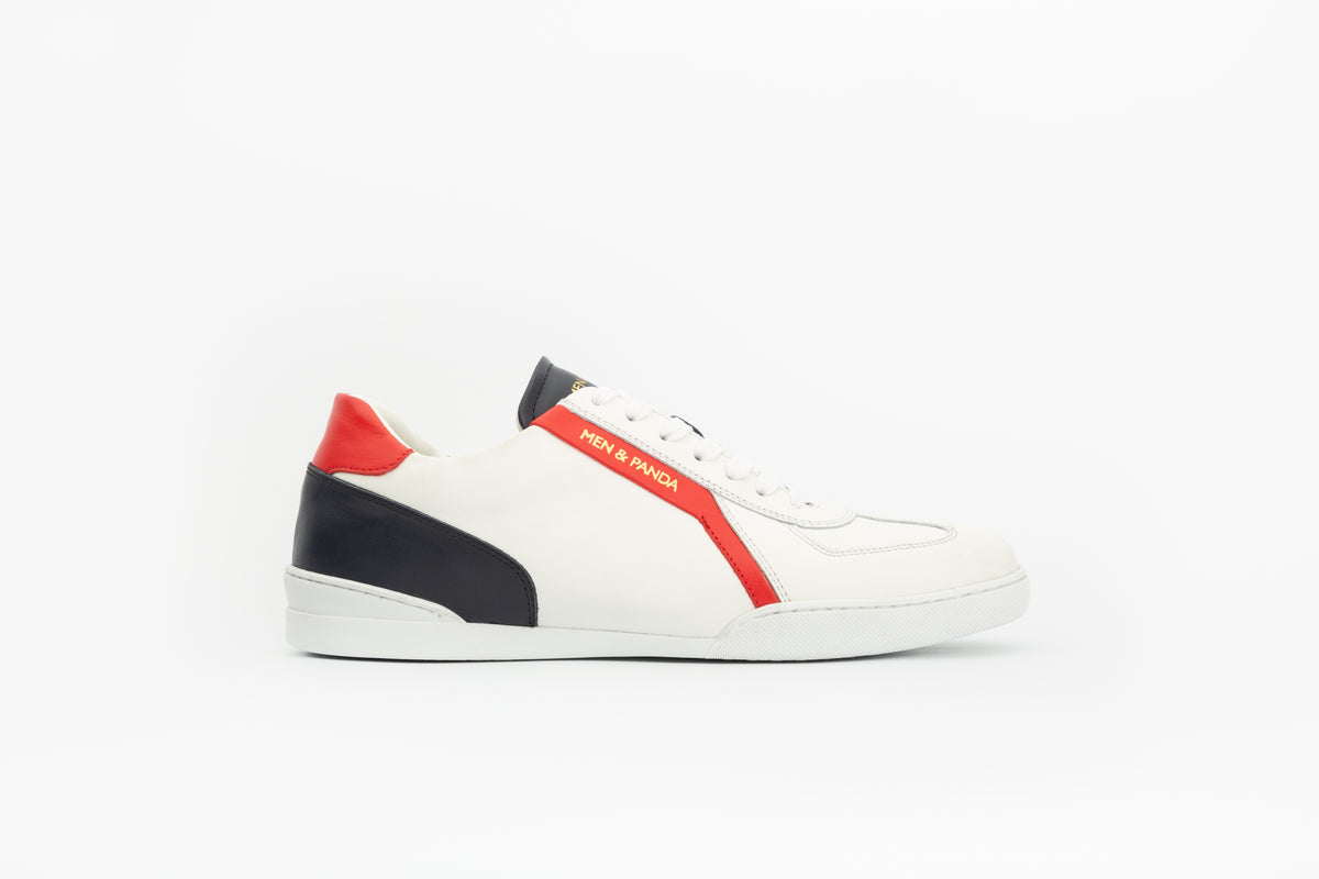 Retro Sneakers in White Leather