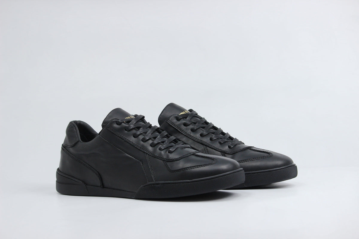 Sneakers RETRO en cuir noir