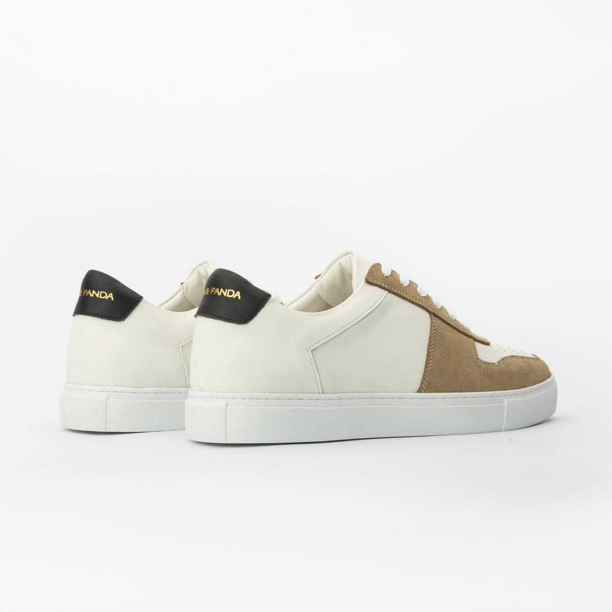 Sneakers BASE en cuir blanc - daim gris Men & Panda