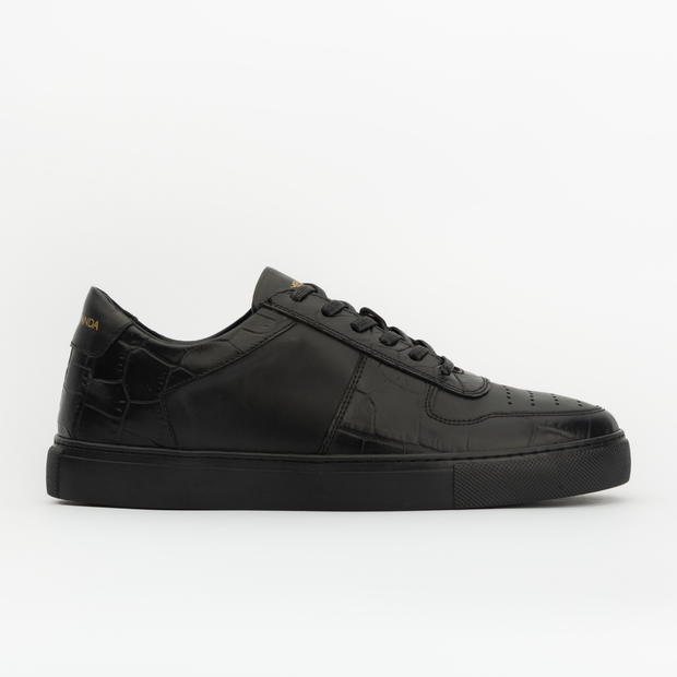 Sneakers BASE en cuir noir - croco noir Men & Panda