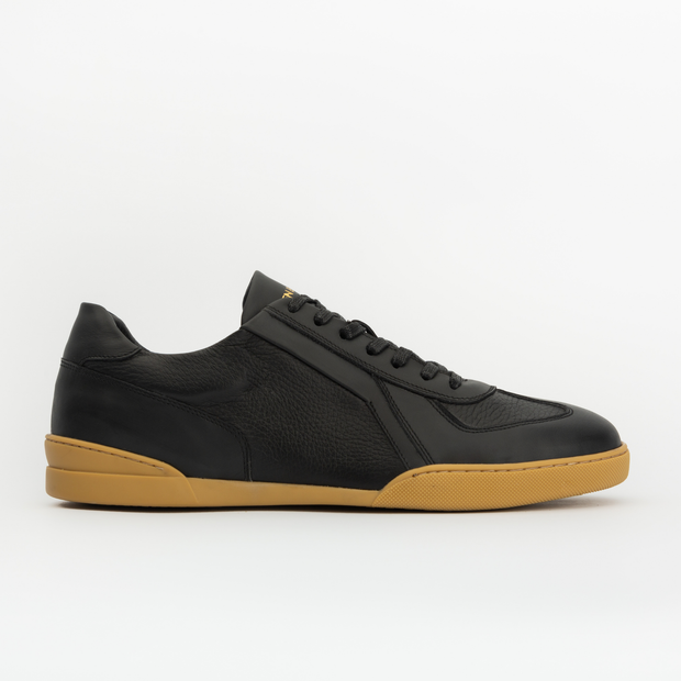 Sneakers RETRO en cuir grainé noir Men & Panda