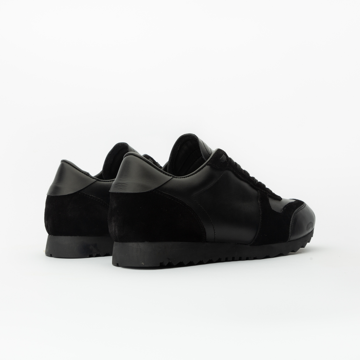 Sneakers RUNNER en cuir noir - daim noir