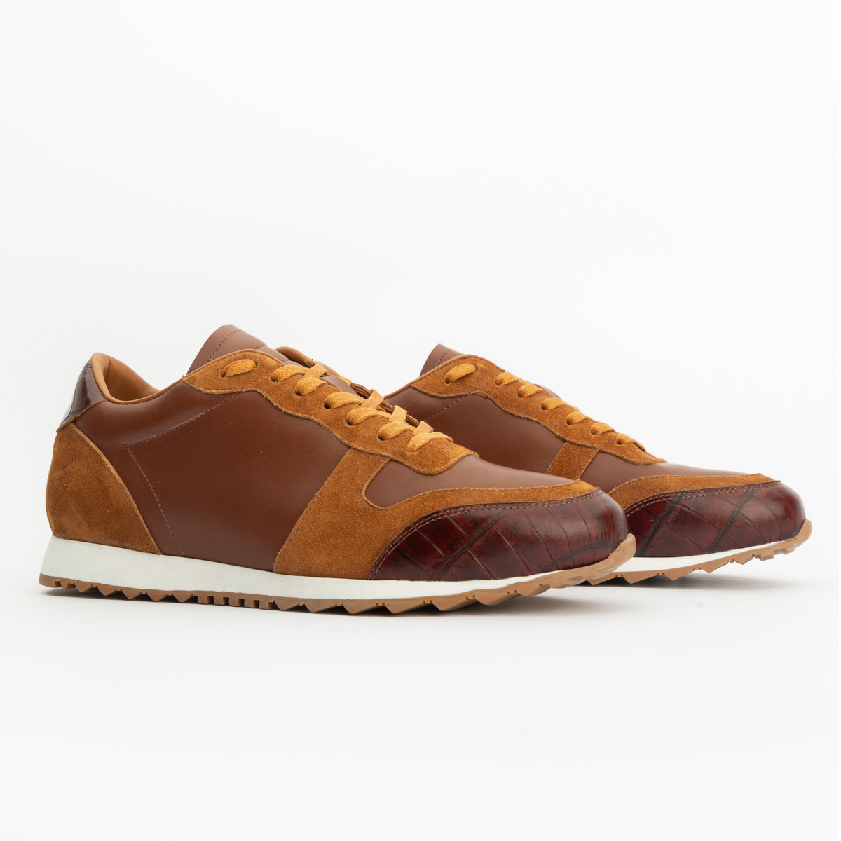 Sneakers RUNNER en cuir marron