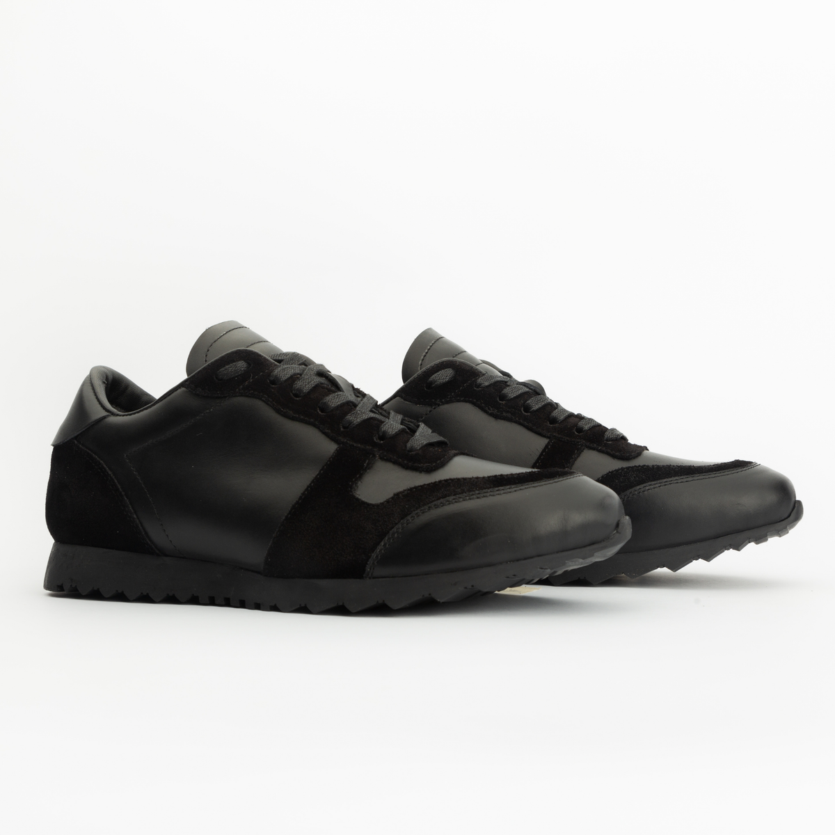 Sneakers RUNNER en cuir noir - daim noir