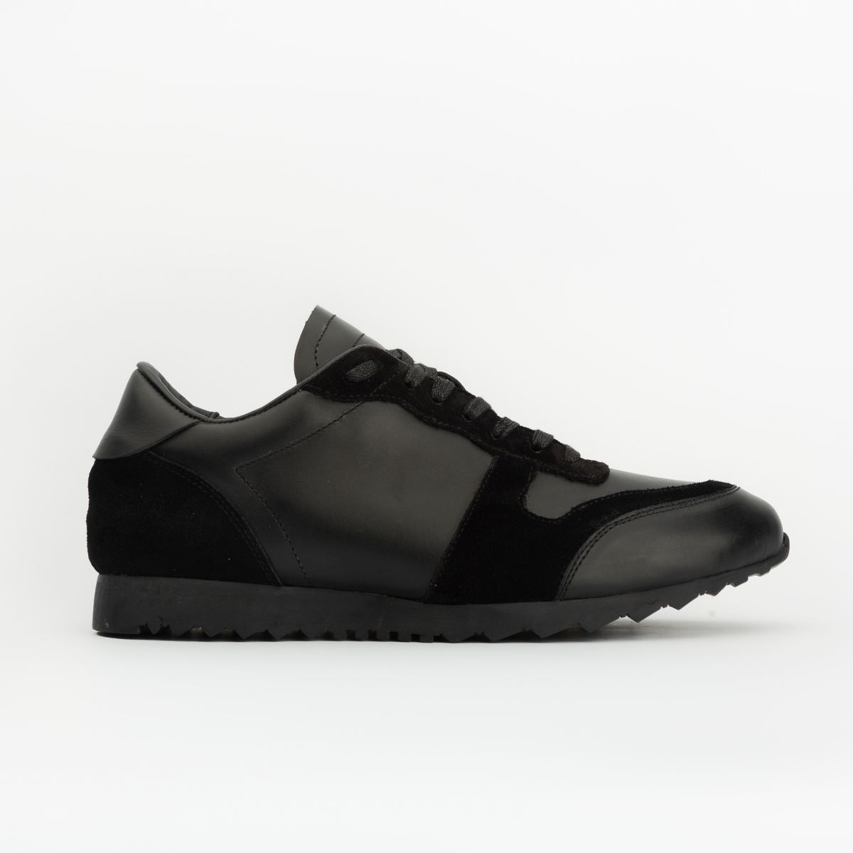 Sneakers RUNNER en cuir noir - daim noir