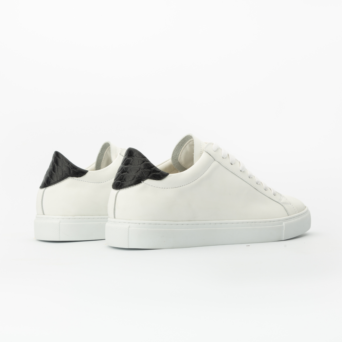 Sneakers GHOST cuir blanc - croco noir