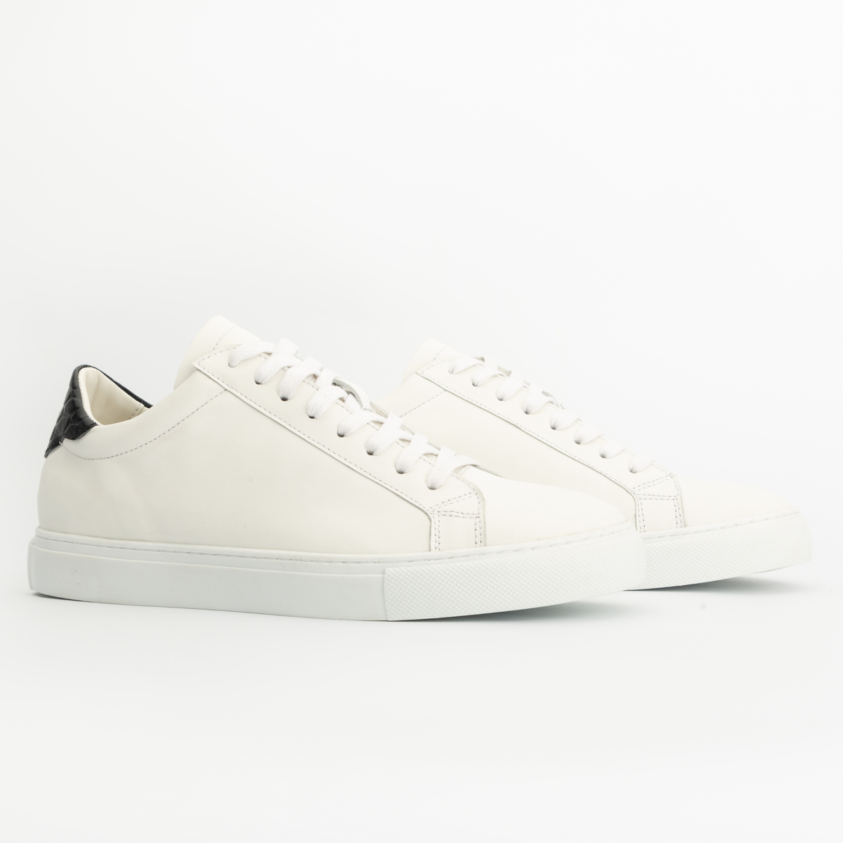 Sneakers GHOST cuir blanc - croco noir