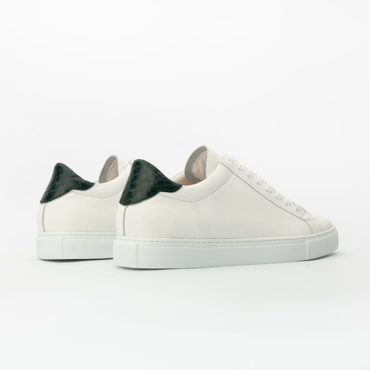 Sneakers GHOST cuir blanc - croco vert