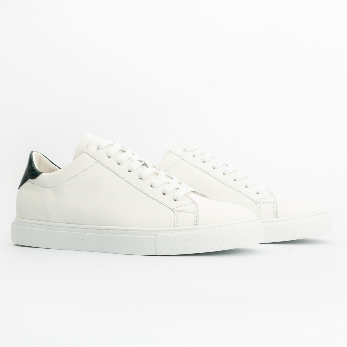 Sneakers GHOST cuir blanc - croco vert