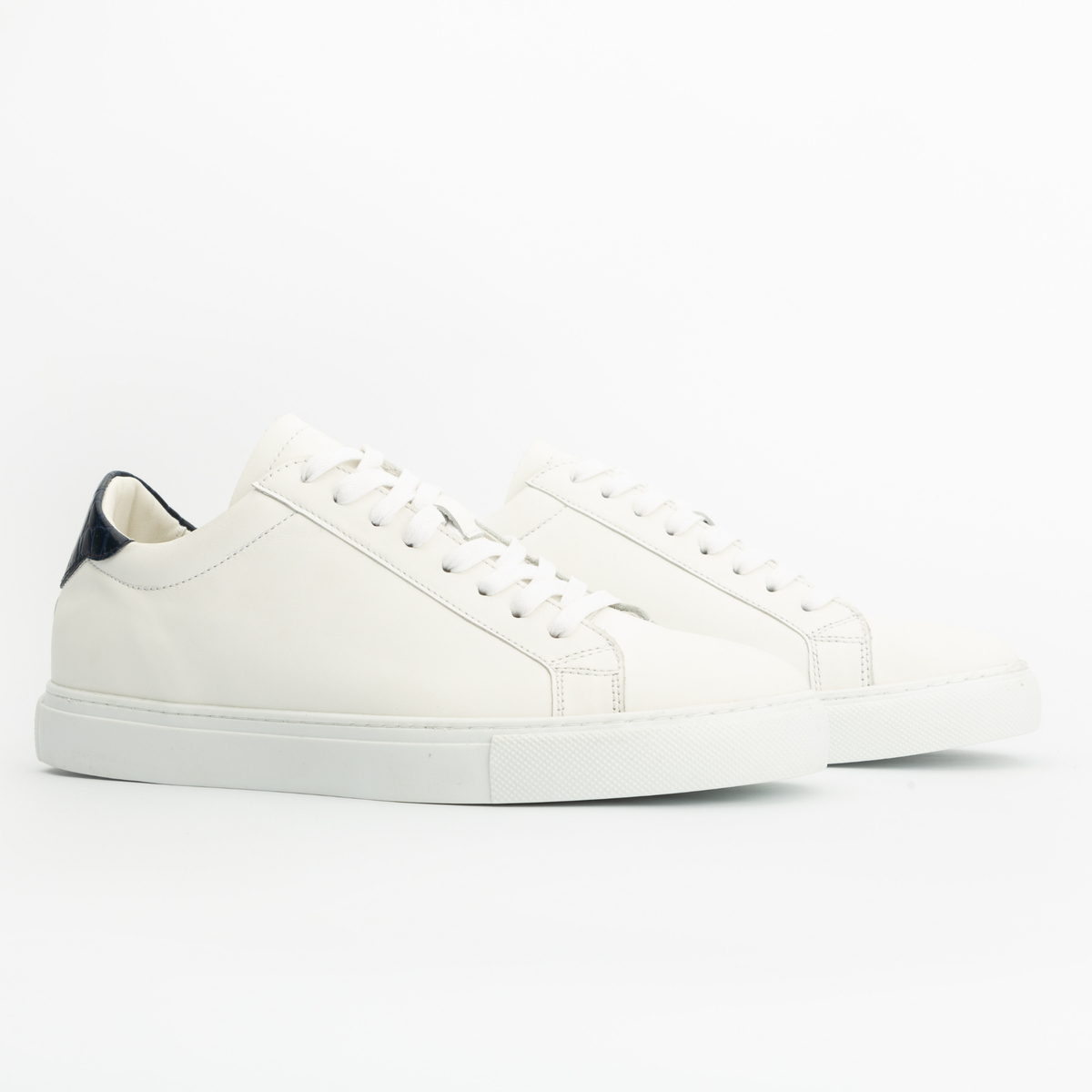 Sneakers GHOST cuir blanc - croco bleu