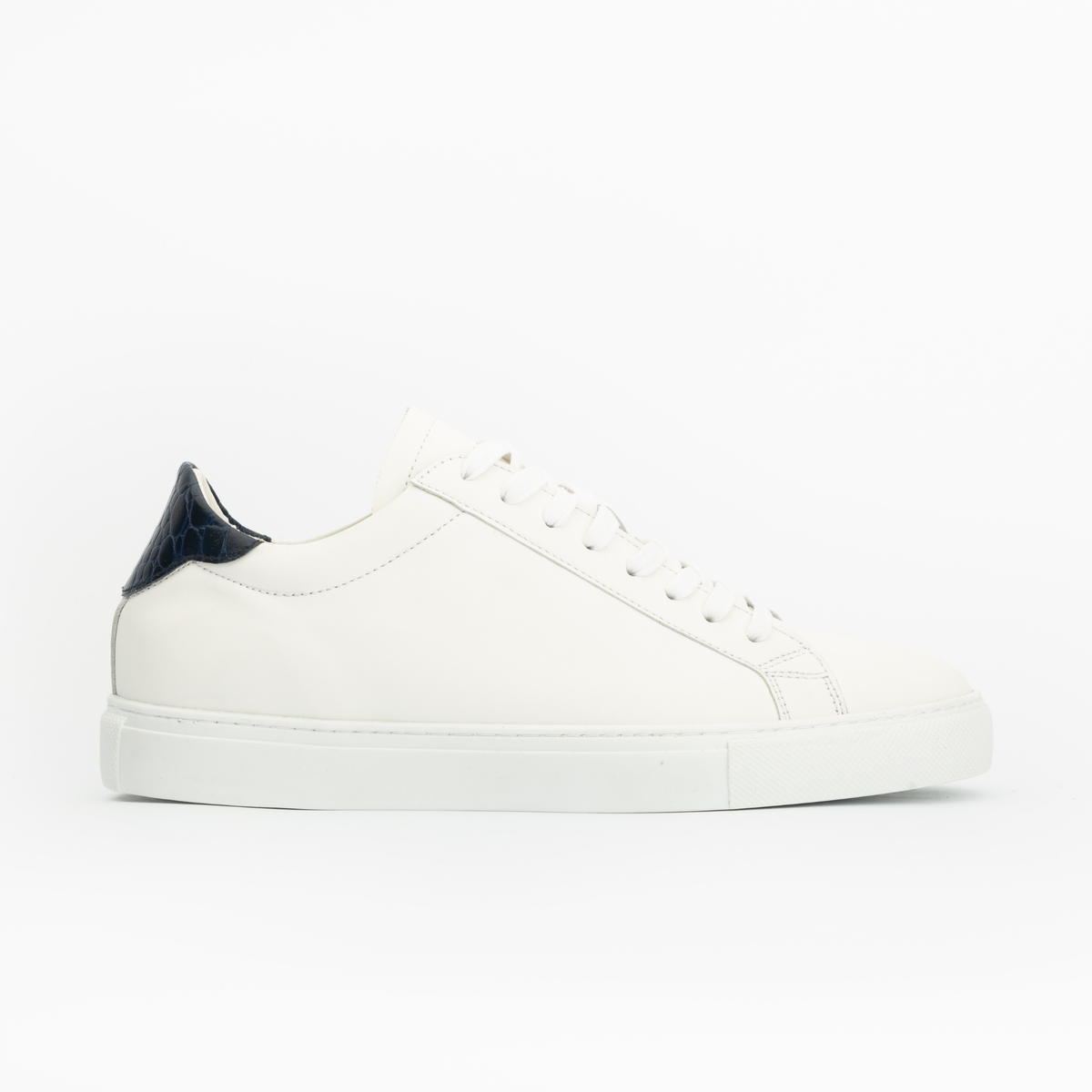 Sneakers GHOST cuir blanc - croco bleu