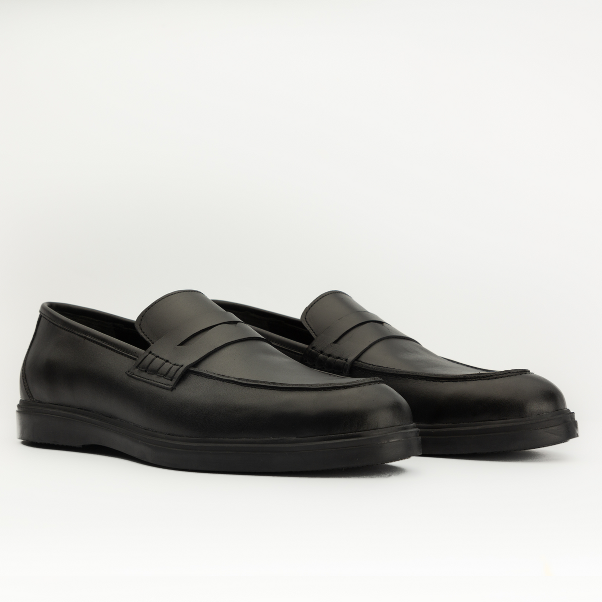 Mocassins en cuir noir Men & Panda