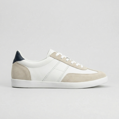 Sneakers ARROW en cuir blanc daim gris