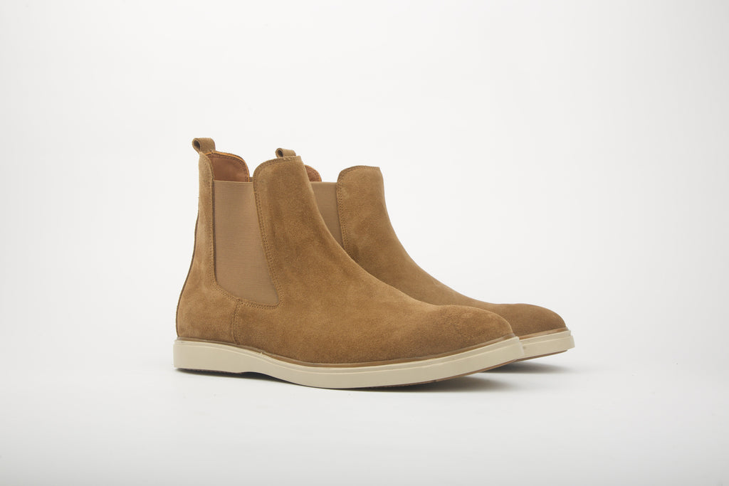 Bottines en daim beige