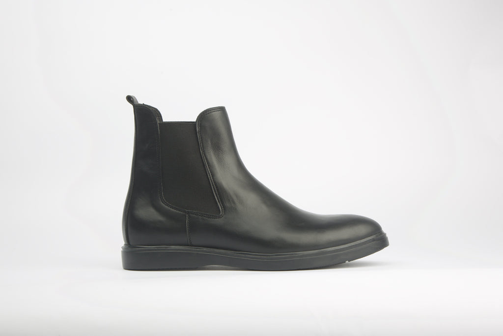 Bottines en cuir noir