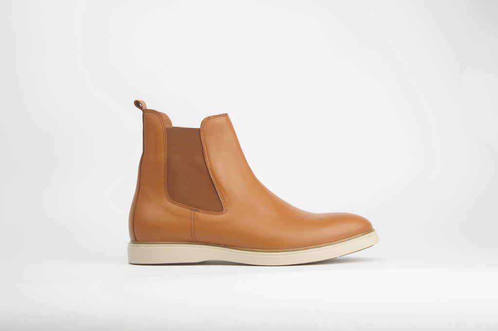 Bottines en cuir camel