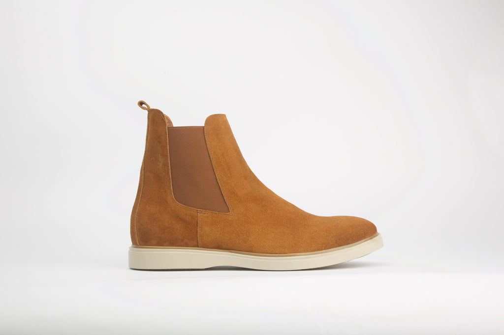 Bottines en daim cognac
