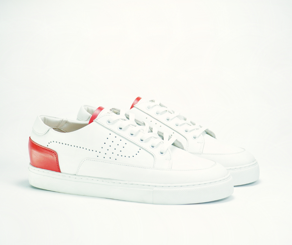 Sneakers CANNY en cuir blanc et rouge