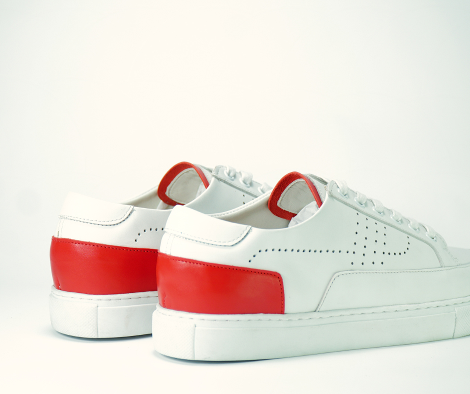 Sneakers CANNY en cuir blanc et rouge