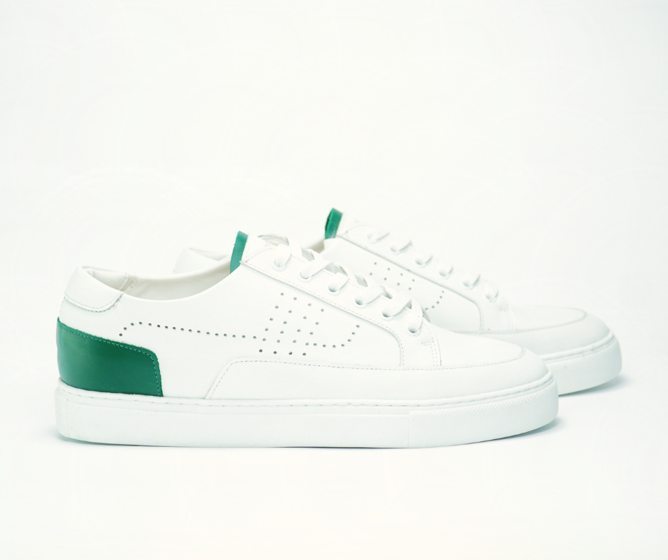 Sneakers CANNY en cuir blanc et vert