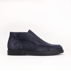 Mocassins montants en daim bleu marine