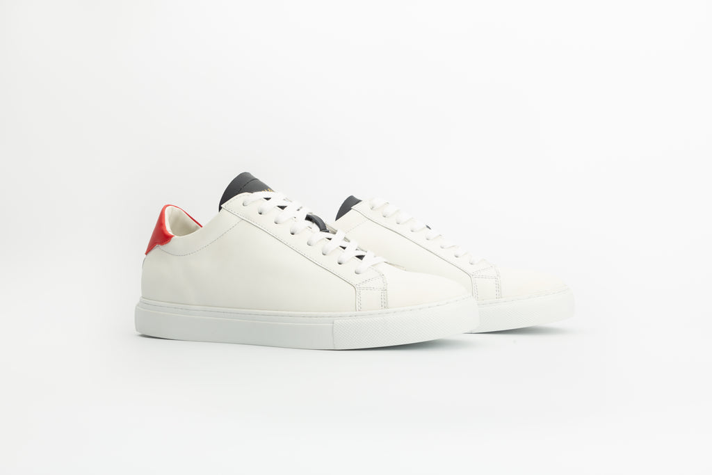 Baskets Ghost en cuir blanc rouge et bleu