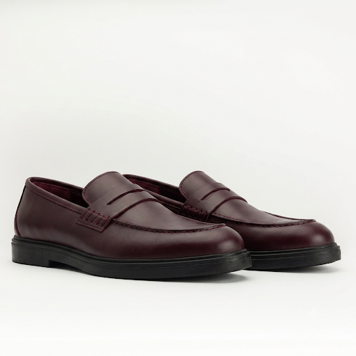 Mocassins en cuir bordeaux Men & Panda