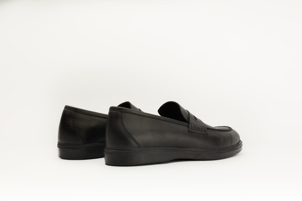 Mocassins en cuir noir