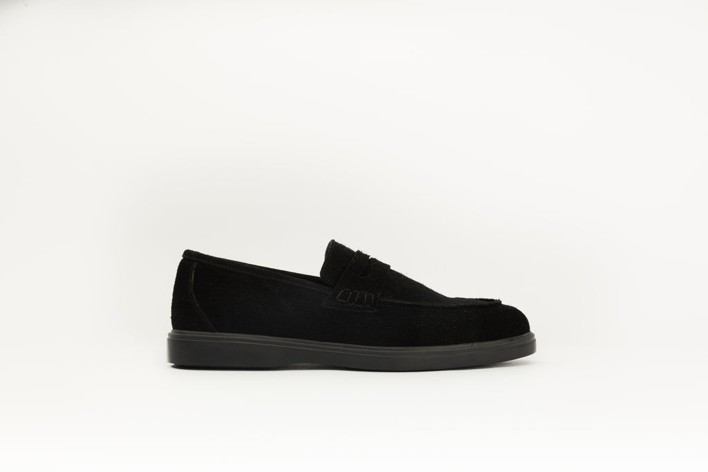 Mocassins en daim noir