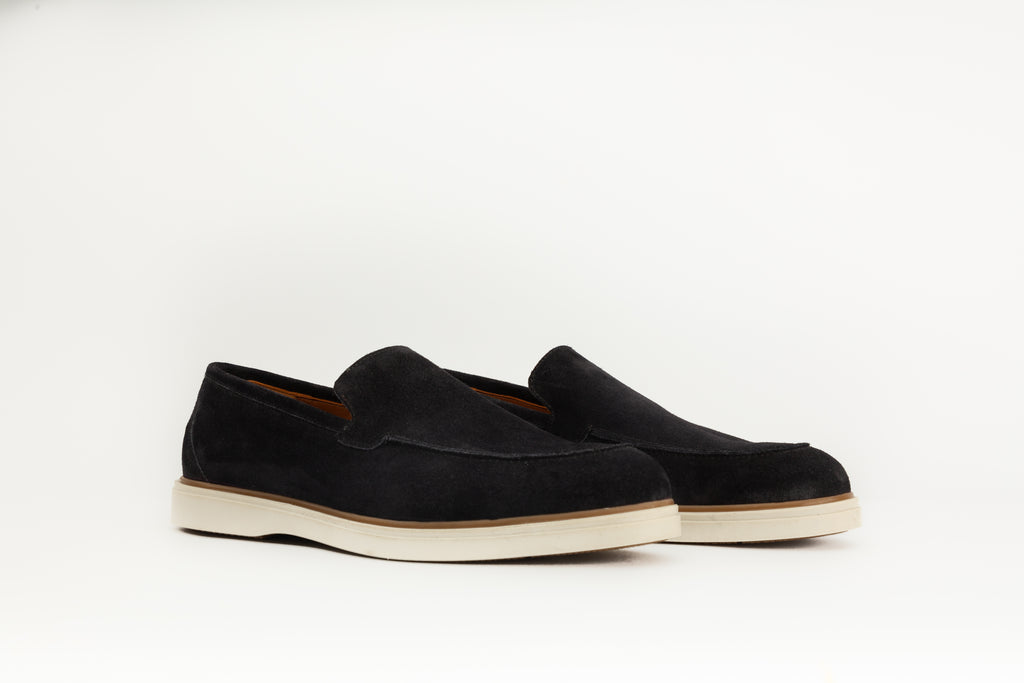 Mocassins en daim bleu