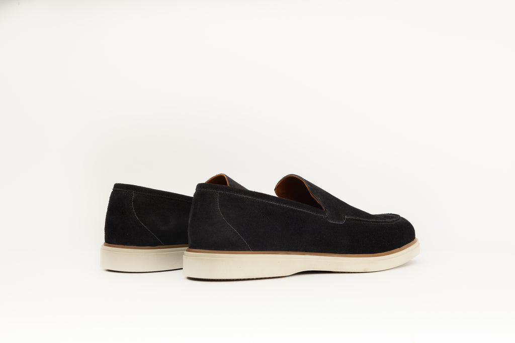 Mocassins en daim bleu