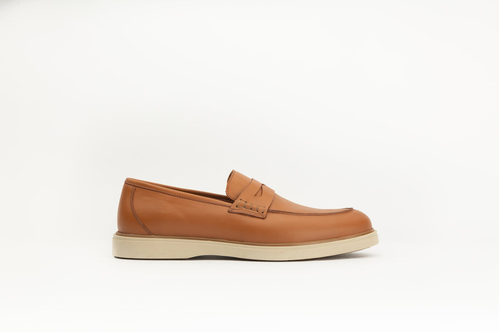 Mocassins en cuir camel