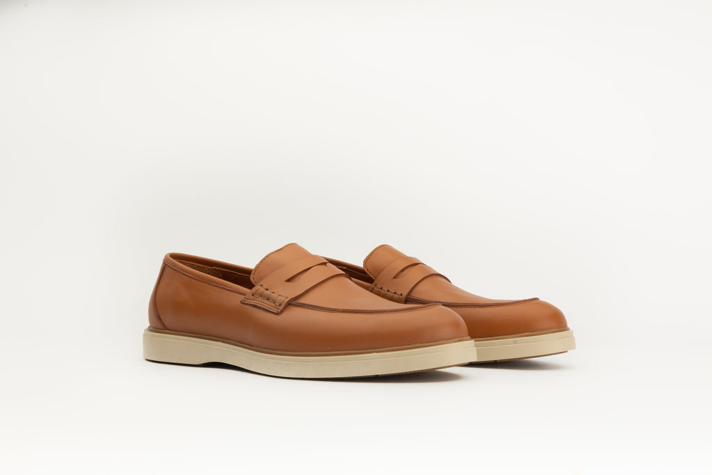 Mocassins en cuir camel