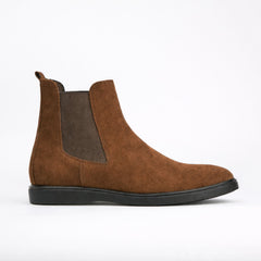 Bottine Chelsea en daim cognac