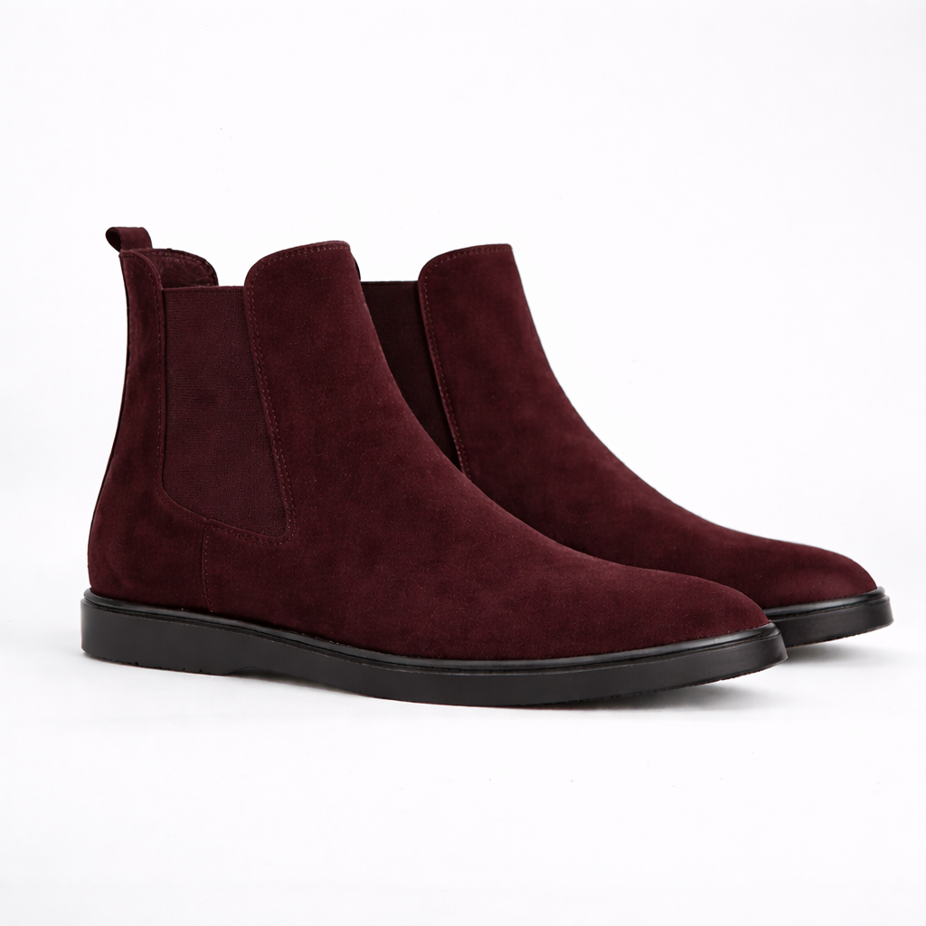 Bottine Chelsea en daim bordeaux Men & Panda