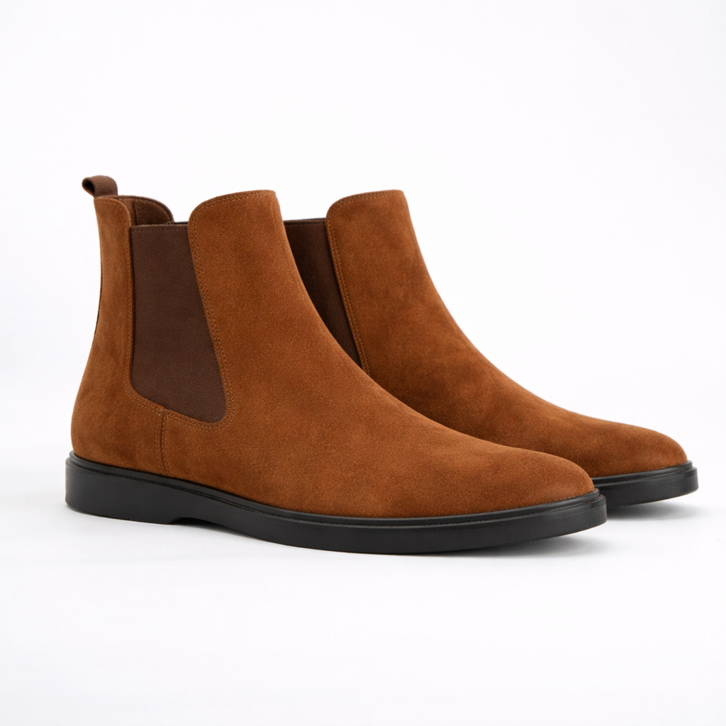 Bottine Chelsea en daim cognac Men & Panda