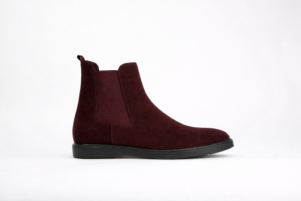 Bottine Chelsea en daim bordeaux Men & Panda