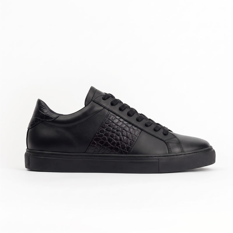 Sneakers GHOST en cuir croco noir Men & Panda