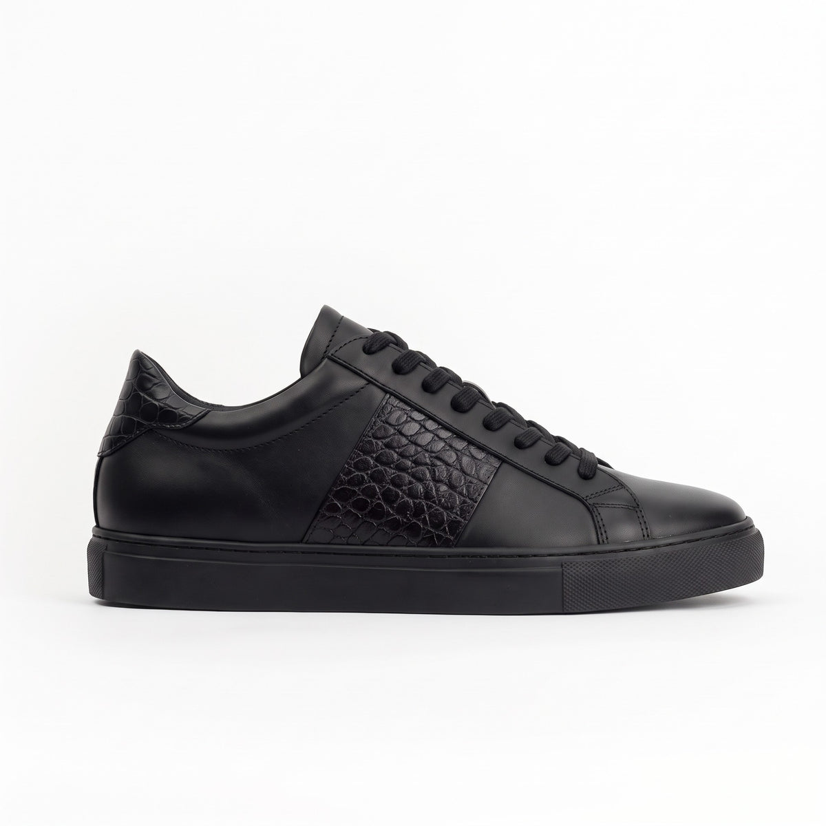 Sneakers GHOST en cuir croco noir Men & Panda