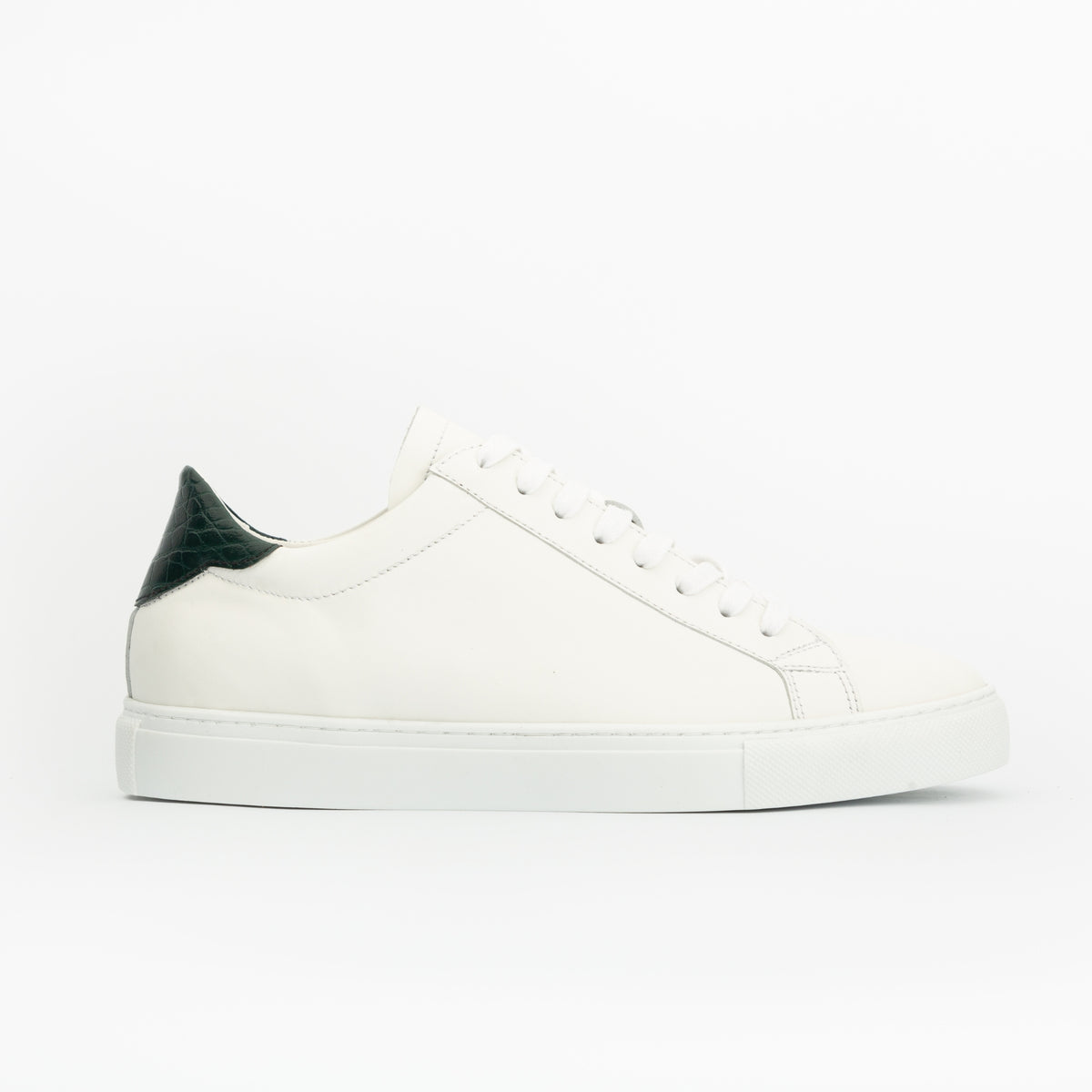 Sneakers GHOST cuir blanc - croco vert