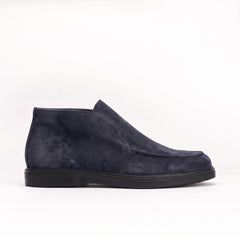 Mocassins montants en daim bleu marine