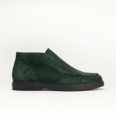 Mocassins montants en daim vert sapin