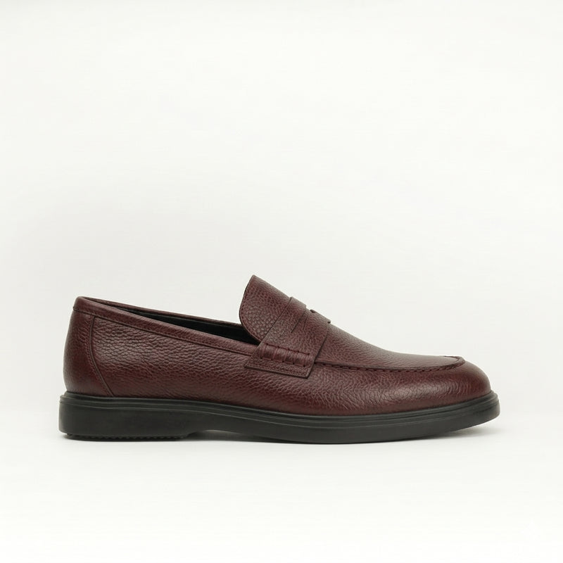 Mocassins en cuir grainé bordeaux Men & Panda
