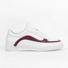 Sneakers WAVES en cuir blanc et bordeaux