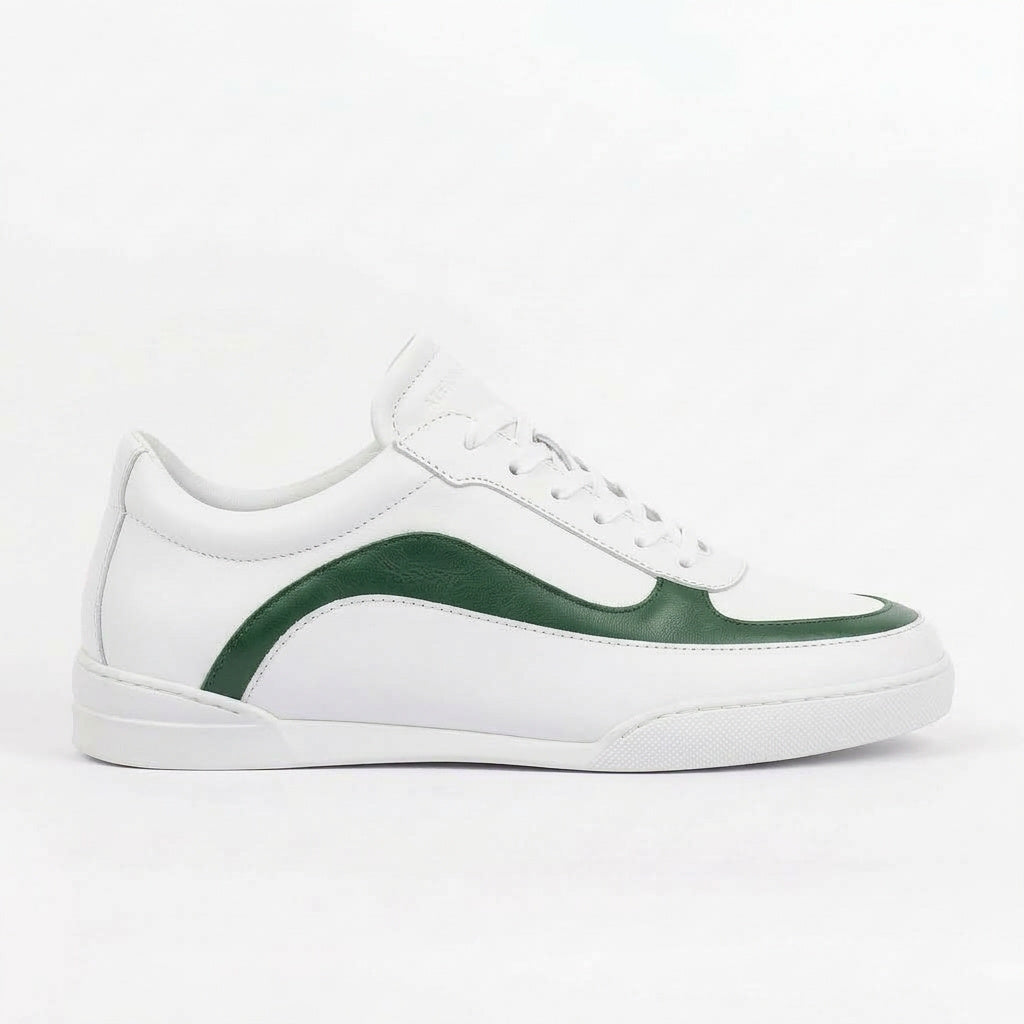 Sneakers WAVES en cuir blanc et vert Men & Panda