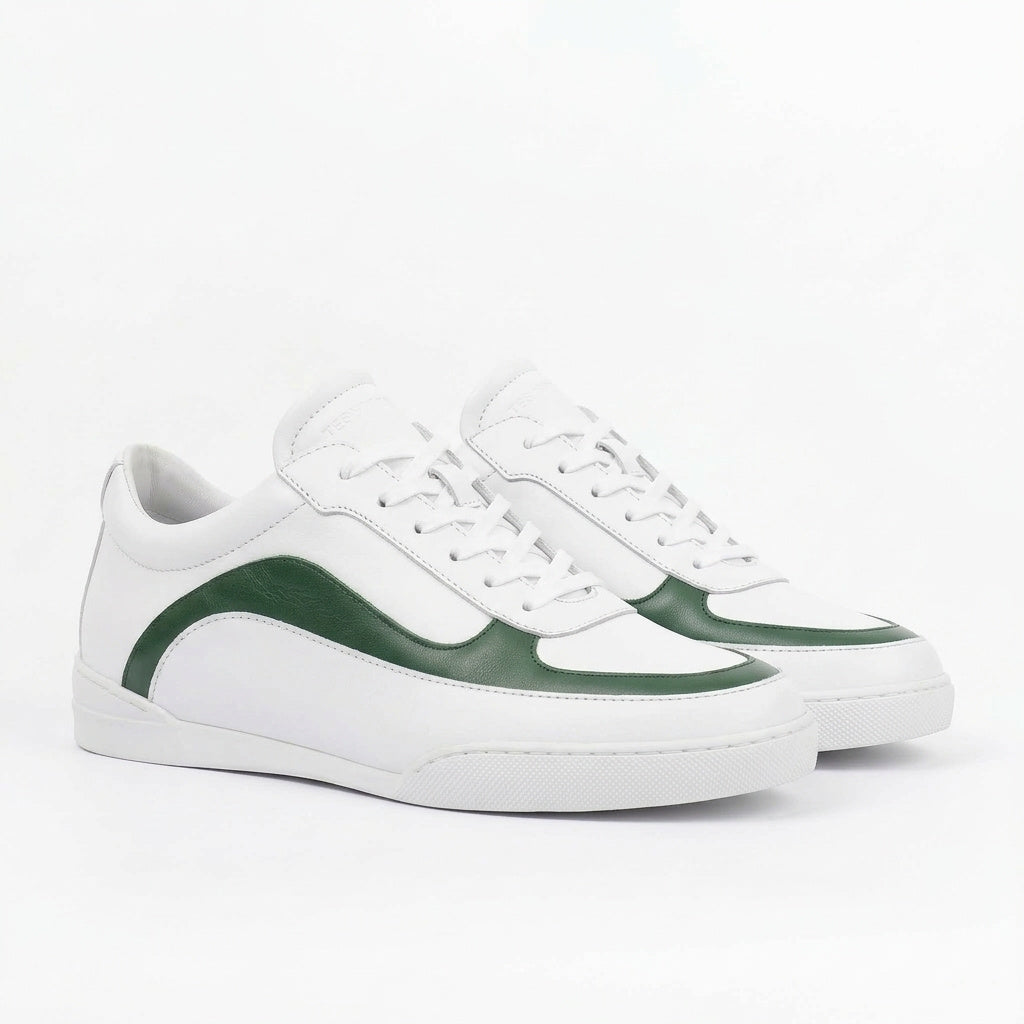 Sneakers WAVES en cuir blanc et vert Men & Panda
