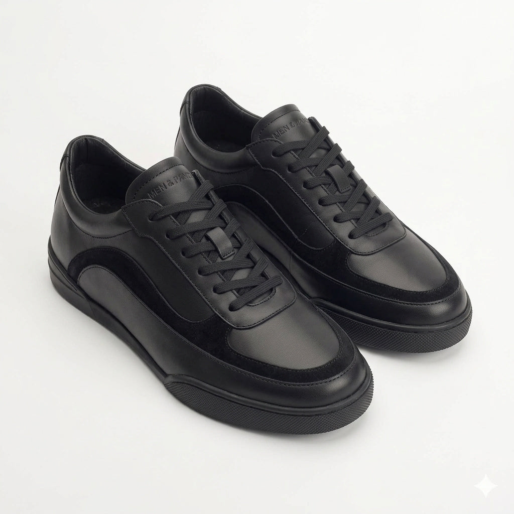 Sneakers WAVES en cuir et daim noir Men & Panda